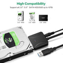 Liuiiviri - SATA to USB 3.0 Adapter for 2.5" SSD/HDD, Fast Data Transfer, Plug & Play