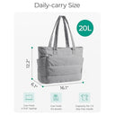 Bagsmart - Lightweight Quilted Tote Bag with Multiple Compartments for Travel