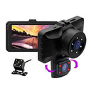 Dpofirs - 3 Channel 1080P Dash Cam with Front, Rear, and Inside Cameras, IR Night Vision