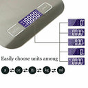 Samtek - Digital Kitchen Scale 1g/10kg, Stainless Steel Platform, Backlit Display