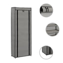 NQJIBUE Grey Fabric Shoe Cabinet with Cover