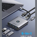 ORICO - 6-in-1 USB C Hub with 2.5G Ethernet, 3 USB-A Ports, 4K HDMI, 100W PD Charging