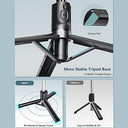 Selfie Stick - Tripod with Light, 45'' Extendable, Wireless Remote, Compatible with iPhone & Android