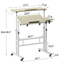Soges Height Adjustable Rolling Desk With Cup Holder - standing