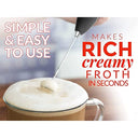Lrocaoai - Powerful Milk Frother & Steamer with Upgraded Titanium Motor for Frappe & Matcha