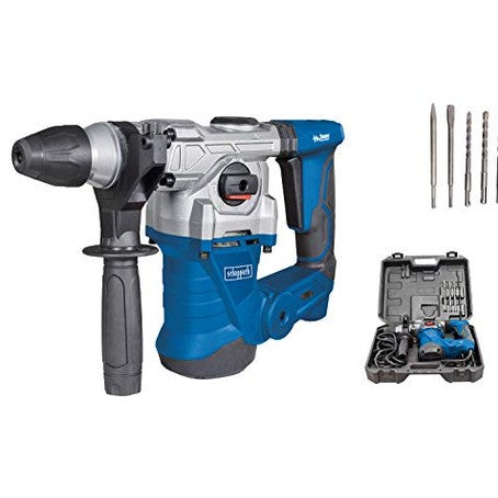 Hammer drill DH1300Plus with 1250W power and 5 joules impact energy featuring an SDS Plus shank, operating at 230V and 850 RPM, capable of drilling concrete up to 30 mm in diameter.