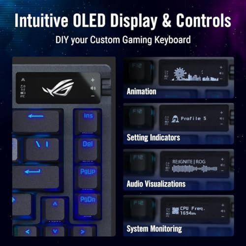 ASUS - ROG Azoth 75 German Wireless DIY Gaming Keyboard with OLED Display & RGB