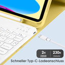 Laetass - iPad 10 Case with Magnetic Keyboard, Auto Sleep/Wake, German QWERTZ