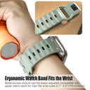 Xmuxi - Soft Silicone Sport Strap for Apple Watch Ultra & Series 10-4, Rugged Design, Stainless Steel Adapter, Comfortable Fit for Men & Women