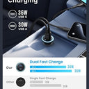 INIU 66W Car Charger with USB C and A ports, compact design