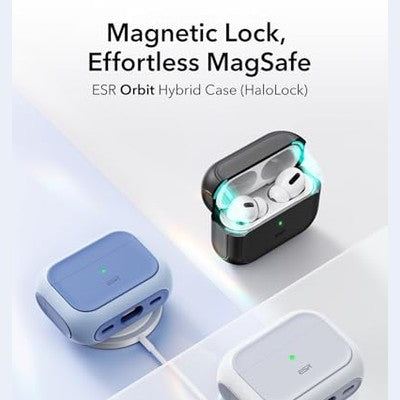 ESR - AirPods Pro 2nd Gen Case (HaloLock) With MagSafe, Full Drop Protection, Black