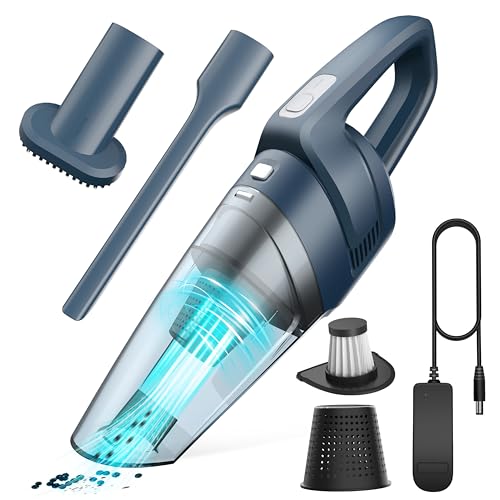 Handheld vacuum cleaner featuring an 8000PA suction power and a HEPA filter, designed for wireless use with a 120 W strong motor, suitable for cleaning homes, pets, and cars.