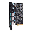 UlanSen PCIe Gen3 x2 USB 3.2 Card with 5-Port Hub