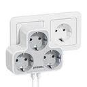 Tessan 3 Outlet Wall Socket with 2 USB Ports for Home & Office