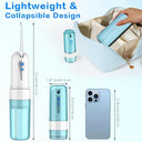 Koovon - Cordless Water Dental Flosser with 4 Modes, 5 Jet Tips & Travel Case