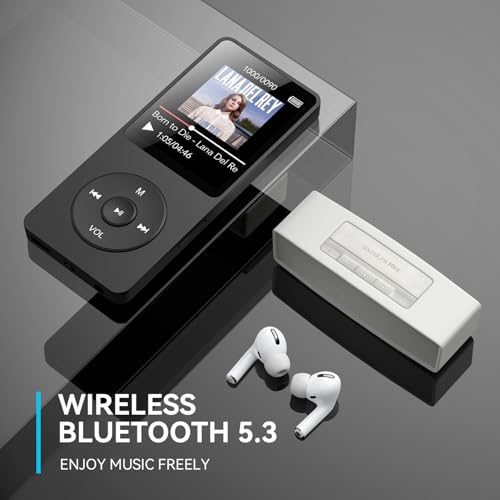 AGPTEK - A02 Bluetooth 5.3 MP3 Player, 1.8" Screen, 32GB, FM Radio, Voice Recorder