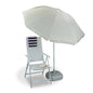 Unisex garden umbrella with a diameter of 180 cm featuring eight polyester ribs and a tilt function for adjustable shade.