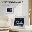 Aiuca - Upgraded 8" HD Digital Calendar Alarm Clock with Temperature & Humidity Display