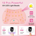 Lke - 54W UV LED Nail Lamp with 18 Beads, Auto Sensor & 3 Timer Settings