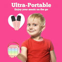 Verkb - Kids Karaoke Machine with 2 Wireless Microphones, Mini Bluetooth Speaker, Perfect Birthday Gift for Girls 5-10+ Years (Pink)