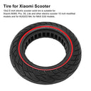 Dilwe Electric Scooter Solid Tire 10x2.5 Inch in red, showcasing its durable rubber material and hollow design for shock a...