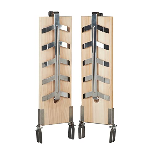 Relaxdays - Flame-Grilled Salmon Boards Set of 2 with Cedar Wood Holders