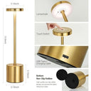 Urban Sajavaat - Rechargeable LED Table Lamp, Metal, Gold, Touch Control
