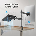 Huanou - Adjustable Monitor Stand, Single Arm Mount for 32" Screen & 17" Laptop, Heavy Duty Ergonomic Design