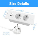 Fengq - Recessed Power Strip with USB C, 4-in-1 Design, 2M Cord