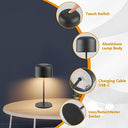 Klighten - 2pcs Dimmable Wireless Table Lamp, USB-C Rechargeable, IP54 Waterproof