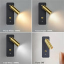 Lkhfoaqm - LED Wall Lights with Switch, USB Interface, 7W, Modern Design