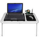 Shop the E-Table LD09 White/Black Laptop Table featuring cooling fans, a built-in mouse pad, and a cup holder. Perfect for work or gaming setups! Keywords: laptop table, cooling fans, mouse pad, cup holder