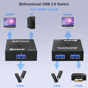 Mleeda Usb 3.0 Switch Selector - Share 1 Device Between 2 Computers Easily
