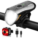Deilin - 2400 Lumens Front & Back Bike Lights Set, 5 Modes, IPX5 Waterproof