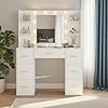 Puselo Dressing Table with Mirror and LED Lights - white