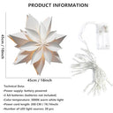 Eanloly - 3D LED Star Paper Lantern, 18" Eco-Friendly Holiday Decor, Twinkle Lights