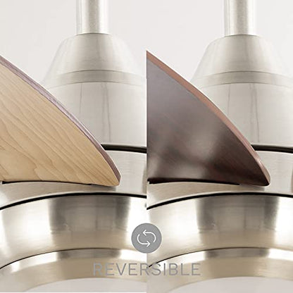 Create - Windflouwood Ceiling Fan with Remote, Quiet Reversible Blades, 3 Light Settings, 107cm