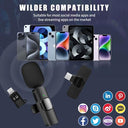 Mkhs - 2 Pack Wireless Lavalier Microphones for Video, TikTok, YouTube, Vlogging