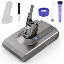 Dyson V8 Battery Replacement 6000mAh with 2 Filters for SV10 Series