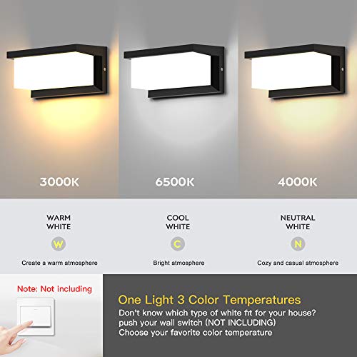 AMZ - Modern LED Wall Mounted Outdoor Sconce Light, 3 Colors, 24W