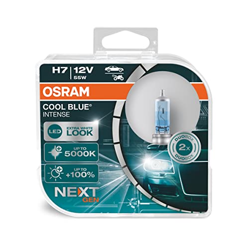 Osram - Cool Blue Intense H7 Halogen Headlight Bulbs, 100% More Brightness Duo Box