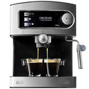 Cecotec Espresso and Cappuccino Coffee Machine in black with double spout and adjustable steamer