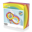 Bestway - 2 Person Inflatable Swim Ring with Rainbow Design & Cup Holders