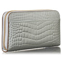 Tuscania - Elegant Long Leather Wallet in Light Blue, Vertical Card Case, Gift Box
