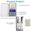 Wowohe - Portable Pocket Scale 500g Capacity, High Precision LCD Display