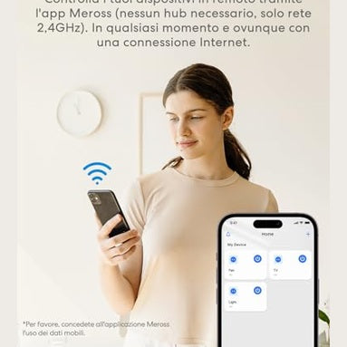Meross - Smart WiFi Plug with Energy Monitoring, Compatible with Apple HomeKit & Alexa