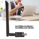 Zunate - USB WiFi Adapter BT5.0 AC1300, Dual Band 2.4G/5G, High Speed for PC