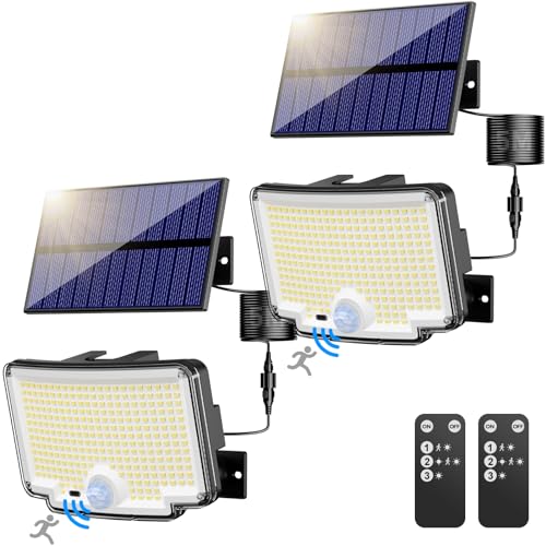 Nipify - Solar Motion Lights Outdoor, 6500K LED Security Lights, 2 Pack