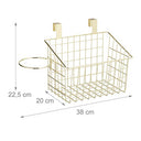 Relaxdays - Hanging Storage Basket for Cabinet Door & Heater, Gold Metal