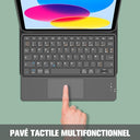 FINTIE - 10 Inch AZERTY Bluetooth Keyboard with Touchpad for iPad & Android